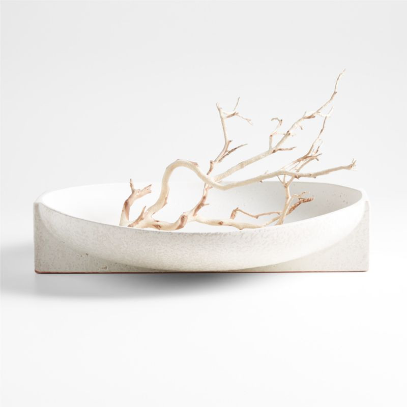 Soren White Ceramic Decorative Bowl 16" + Reviews | Crate & Barrel | Crate & Barrel