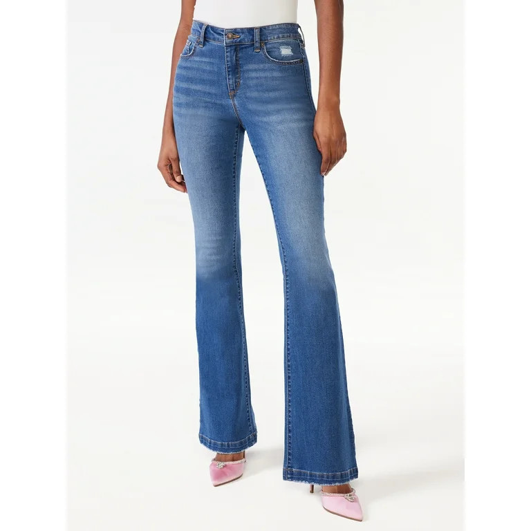 Scoop Women's High Rise Flare Jeans, Sizes 0-18 | Walmart (US)