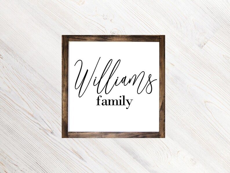 Personalized Wood Family Last Name Sign Framed | Etsy (US)
