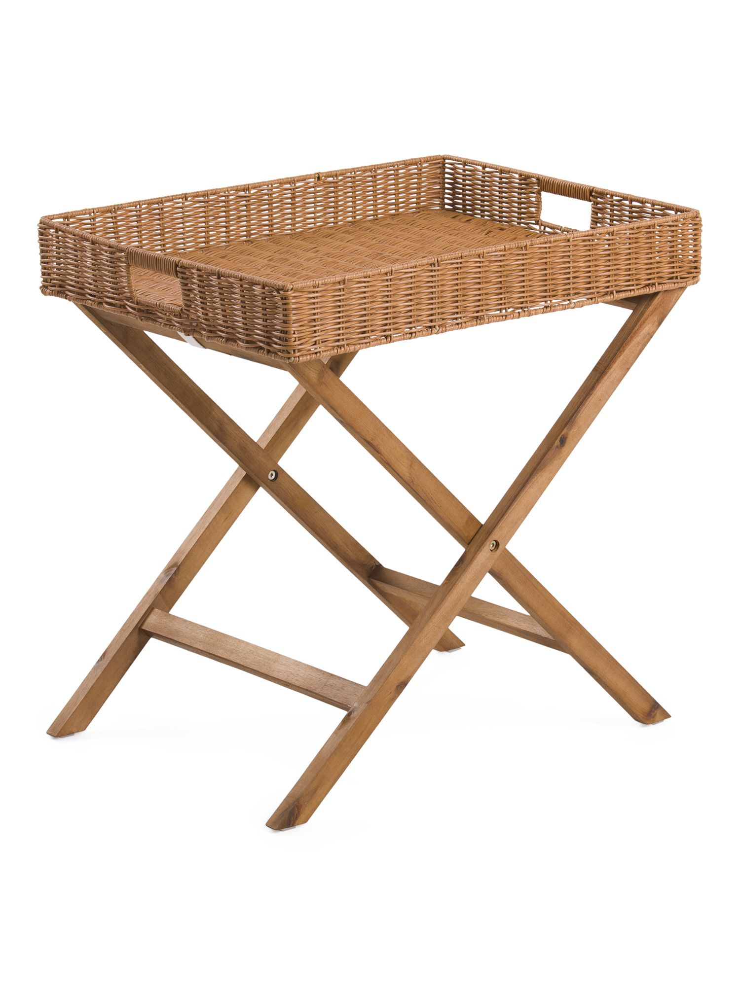 Indoor Outdoor Acacia Wood Tray Table | Furniture & Lighting | Marshalls | Marshalls