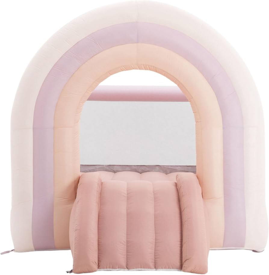 PLAYSMOL Pink Rainbow Inflatable Bounce House with Blower, 8x8 Kids Jumping House for Indoor Outd... | Amazon (US)