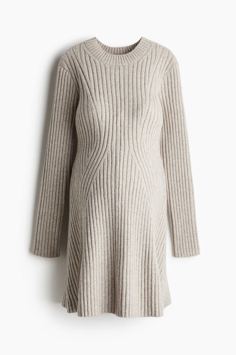 H & M - MAMA Rib-Knit Dress - Brown | H&M (US + CA)