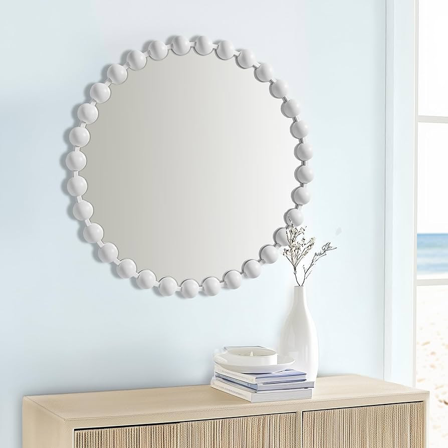 MADISON PARK SIGNATURE Wall Décor Marlowe Metal Spherical Frame Round Mirror for Living Room - H... | Amazon (US)
