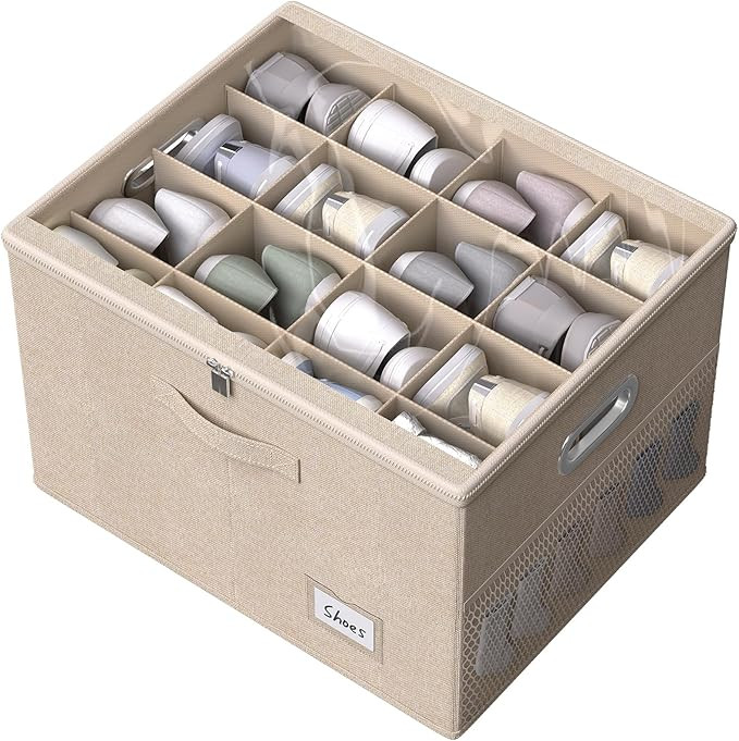 Shoe Organizer for Closet,Large Shoe Box Storage Containers with Clear Window,Space Saving Shoe B... | Amazon (US)