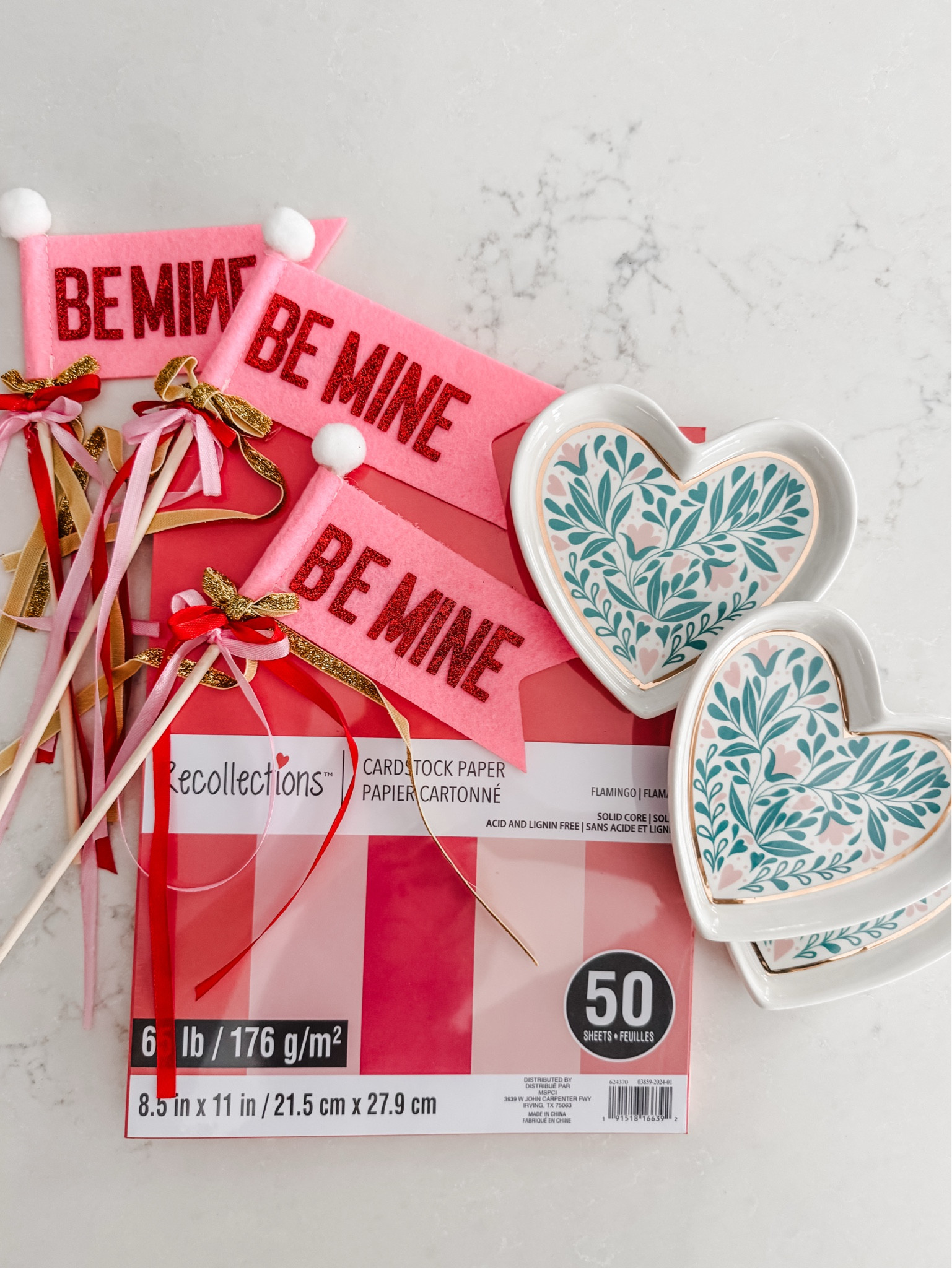 Valentines Day gifts from Michael’s
Gifts for girls
Valentine mini flag 
Be mine pennant 
Heart shaped dish
Jewelry dish
Valentine’s Day card stock 
Red Construction paper 


#LTKGiftGuide #LTKFamily #LTKSeasonal