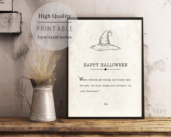 Happy Halloween Printable,Book Page Print,Halloween Poster,Halloween Decor,Antique Book Page,Hall... | Etsy (US)