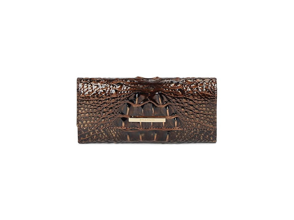 Brahmin Cordelia Wallet Wallet Women's Handbags Chocolate, Leather/Polyester | Zappos