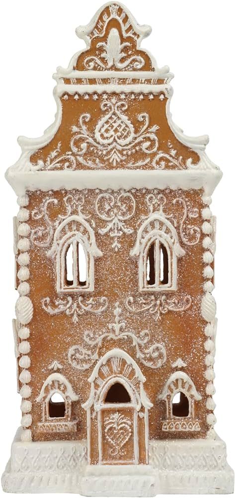 Braxio Gingerbread House Christmas Decorations Indoor - Resin Christmas Gingerbread House with Le... | Amazon (US)