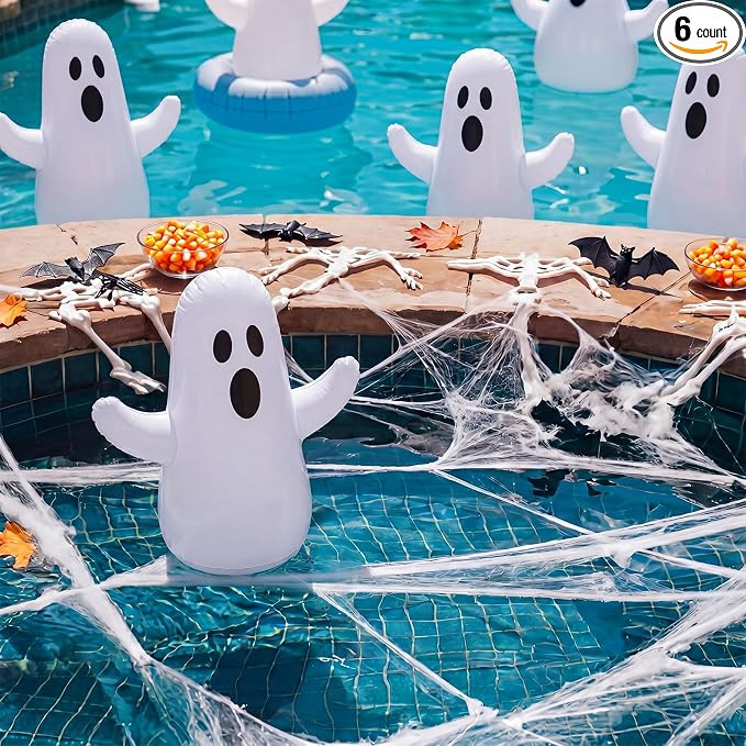 6 Pcs Summer Halloween Inflatable Beach Balls 14 Inch Halloween Pumpkin Ghost Pool Floats Plastic... | Amazon (US)