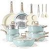 CAROTE 21Pcs Pots and Pans Set, Nonstick Cookware Sets, White Granite Induction Cookware Non Stic... | Amazon (US)