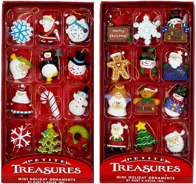Kurt Adler Petite Treasures 12-Piece Miniature Ornaments Set, 2 Pack | Amazon (US)