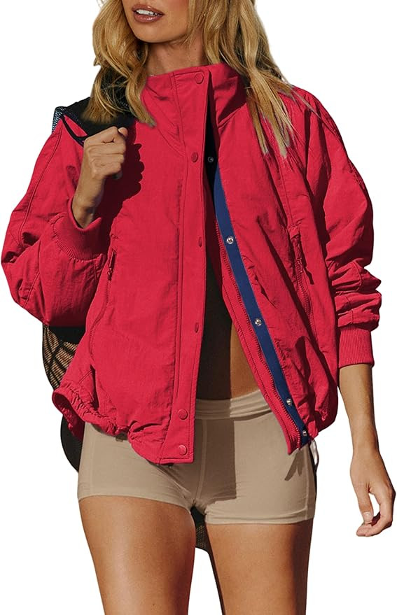 Qiaomai Womens Casual Jackets Warm Fleece Lined Windbreaker Tripper Jackets Outerwear with Pocket... | Amazon (US)