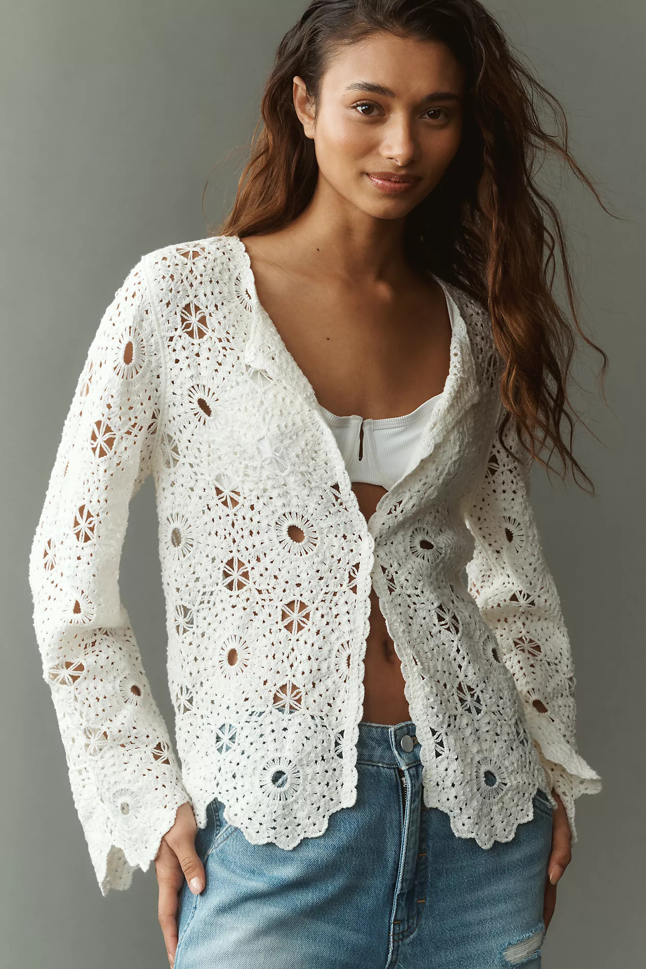 NVLT Crochet Knit Jacket | Anthropologie (US)