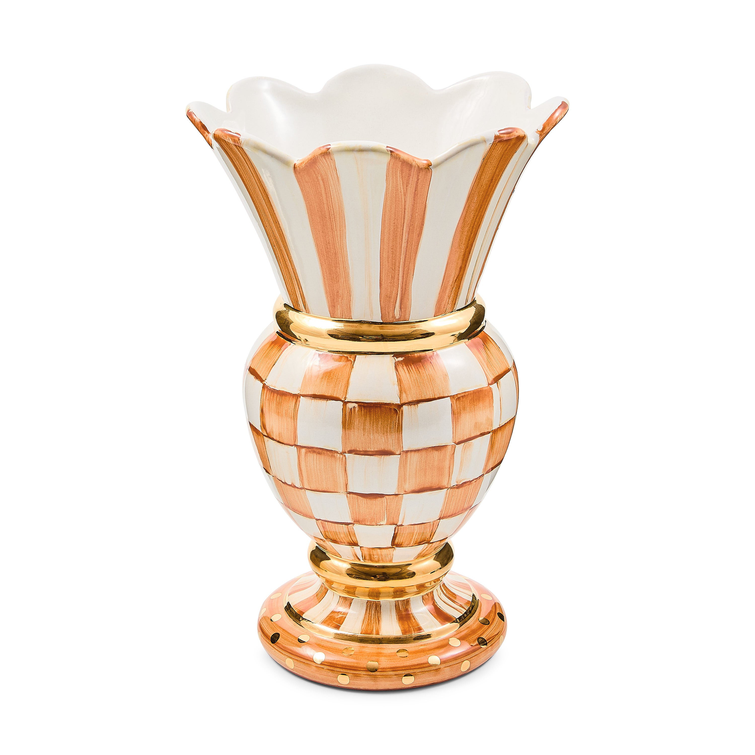 MacKenzie-Childs Ginger Check Ceramic Great Vase | MacKenzie-Childs