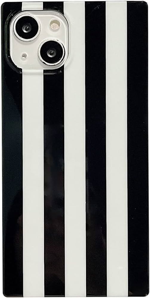 Square Black White Stripe Case Compatible with iPhone 12 Pro Max Classic Luxury Zebra Lines Print... | Amazon (US)