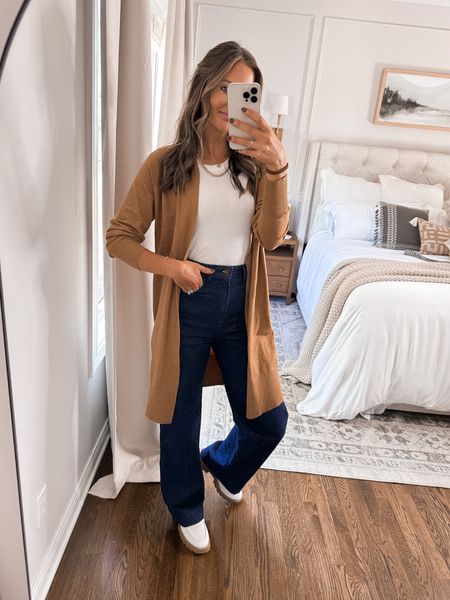 Target fall outfit idea wearing a duster cardigan that is currently 30% off! And I am obsessed with these jeans for $36 and they come in length options. 

Jeans 4/long
All other items true to size 



#LTKstyletip #LTKworkwear #LTKfindsunder50