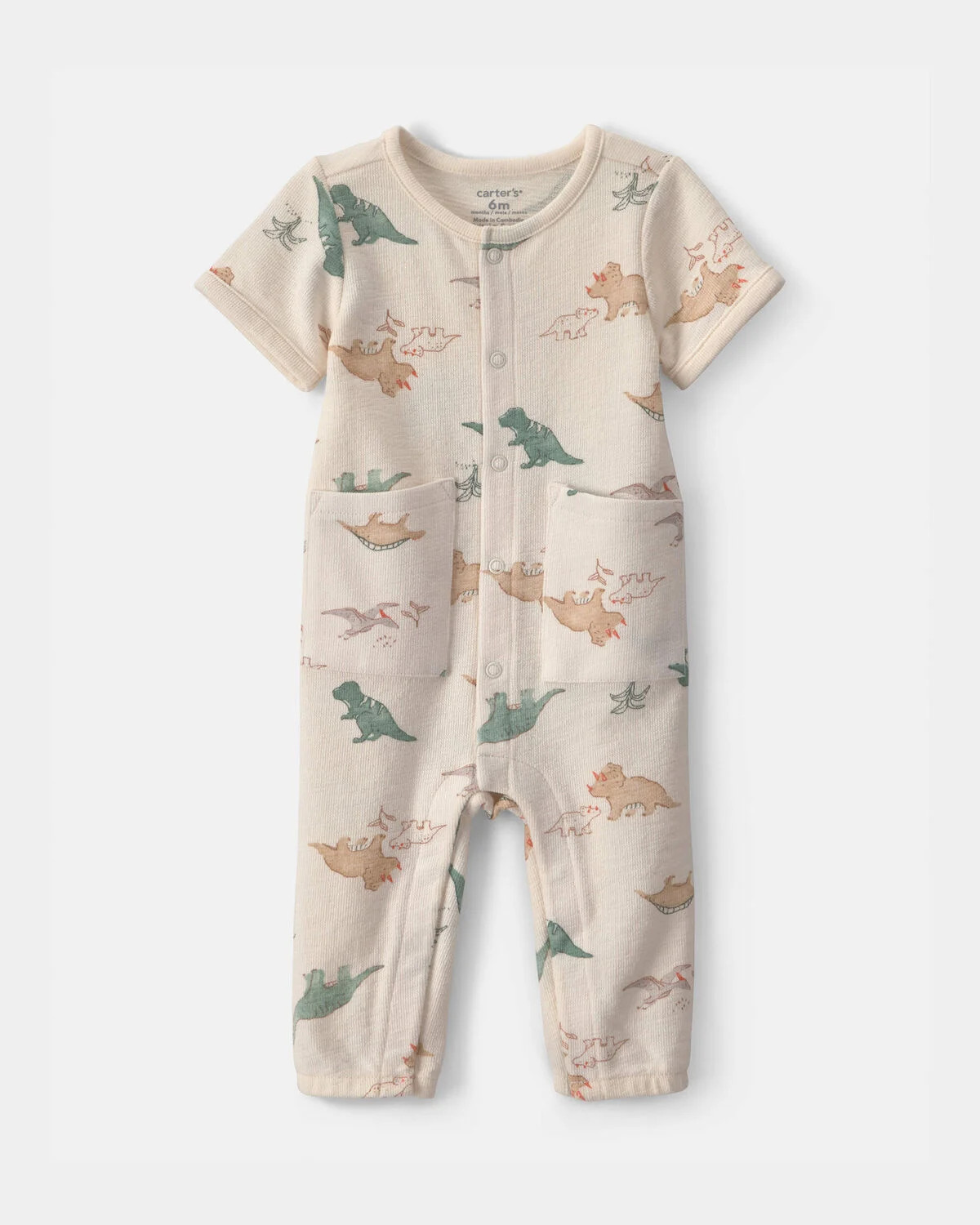 Baby Boy Dinosaur Jumpsuit - Cream | Carter's | Carter's Inc