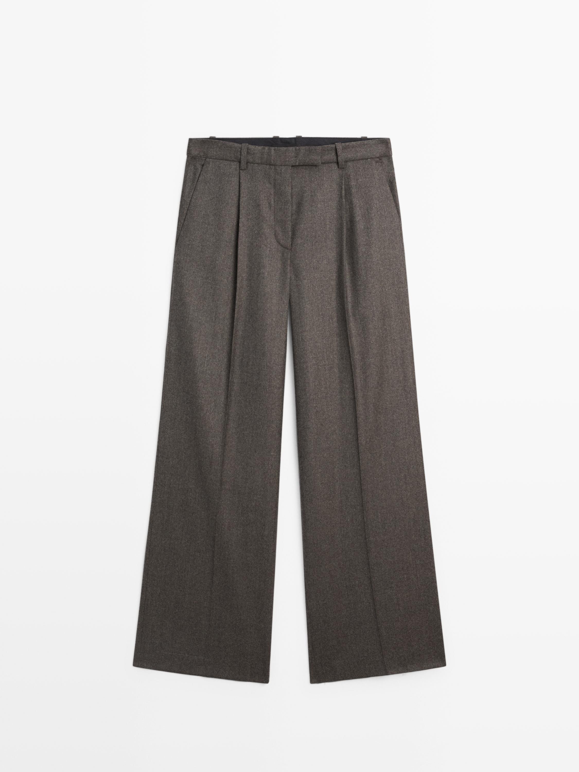 100% wool melange suit trousers · Brown · Dressy | Massimo Dutti | Massimo Dutti UK