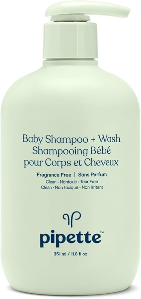 Pipette Baby Shampoo and Body Wash Tear-Free with Renewable Plant-Derived Squalane, Calming, 12fl... | Amazon (US)