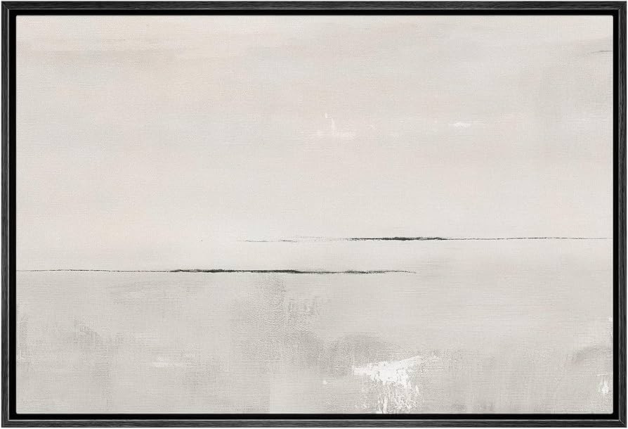 SIGNWIN Framed Canvas Print Wall Art Gray Watercolor Pastel Landscape Abstract Shapes Illustratio... | Amazon (US)