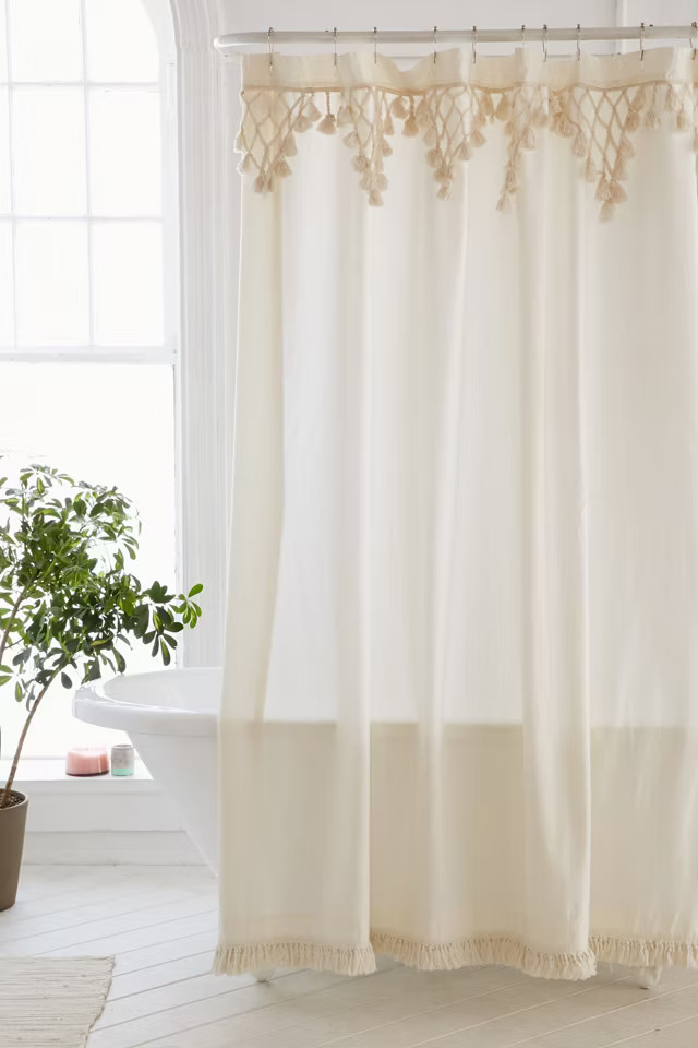 Topanga Fringe Shower Curtain | Urban Outfitters (US and RoW)