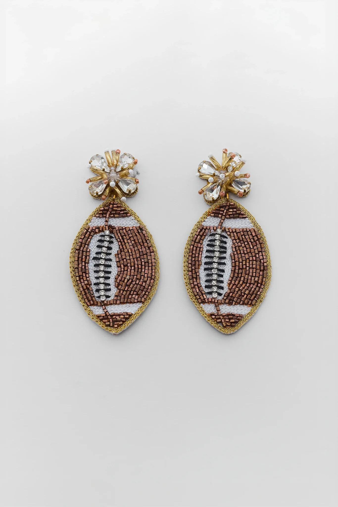 Beaded Football Drop Earrings | Avara