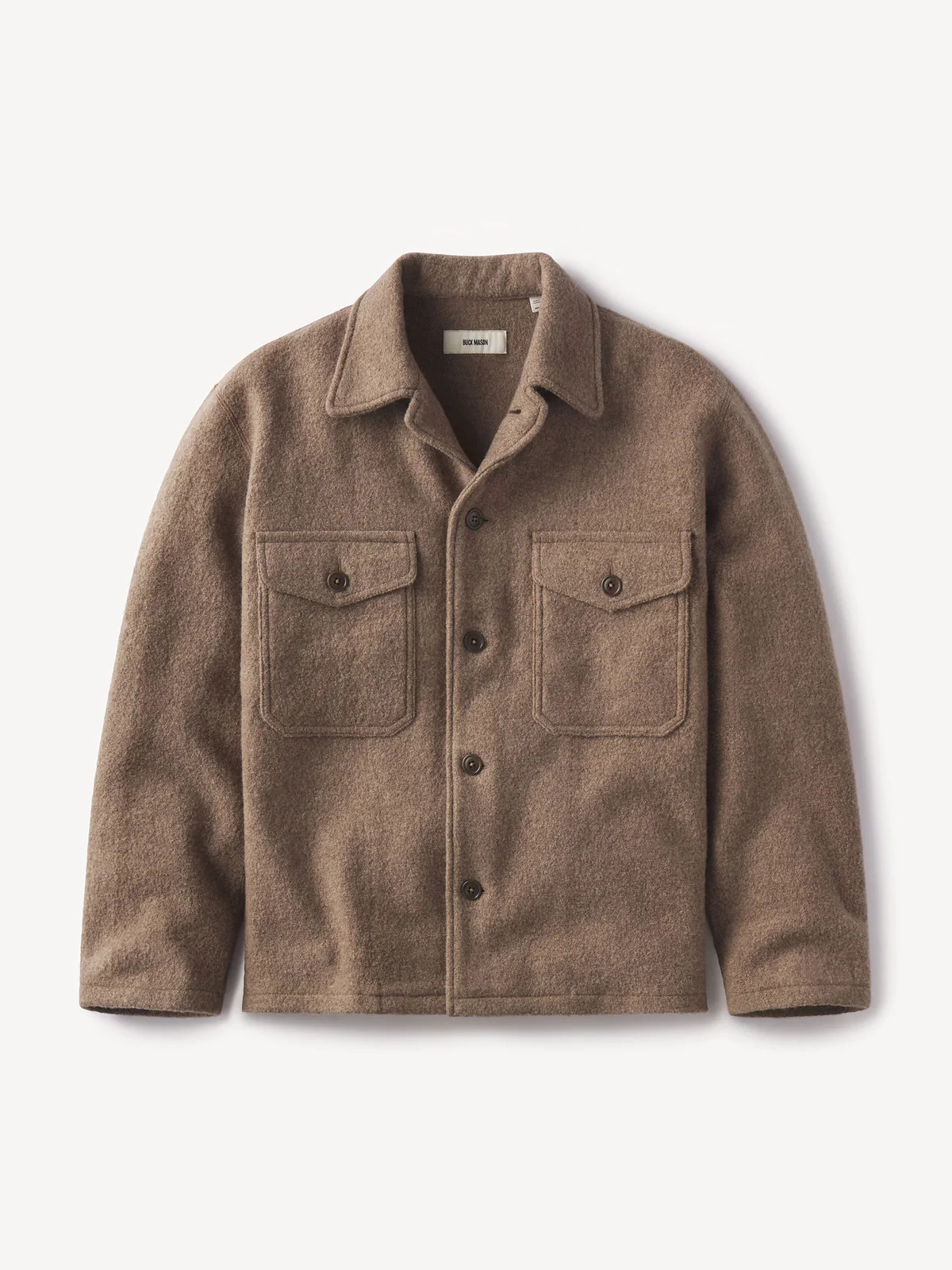 Marled Deep Khaki Felted Field Shirt - Buck Mason- Modern American Classics | Buck Mason