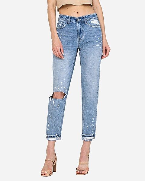 Flying Monkey High Waisted Ripped Boyfriend Jeans | Express