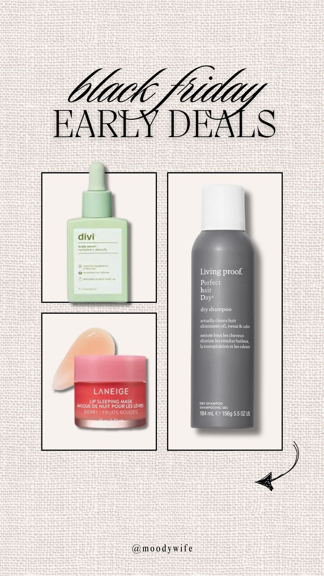 Early Amazon Black Friday Deals • beauty products • Living Proof Dry Shampoo, Laniege Lip Mask, Divi Scalp Serum 

#LTKBeauty #LTKGiftGuide #LTKSaleAlert