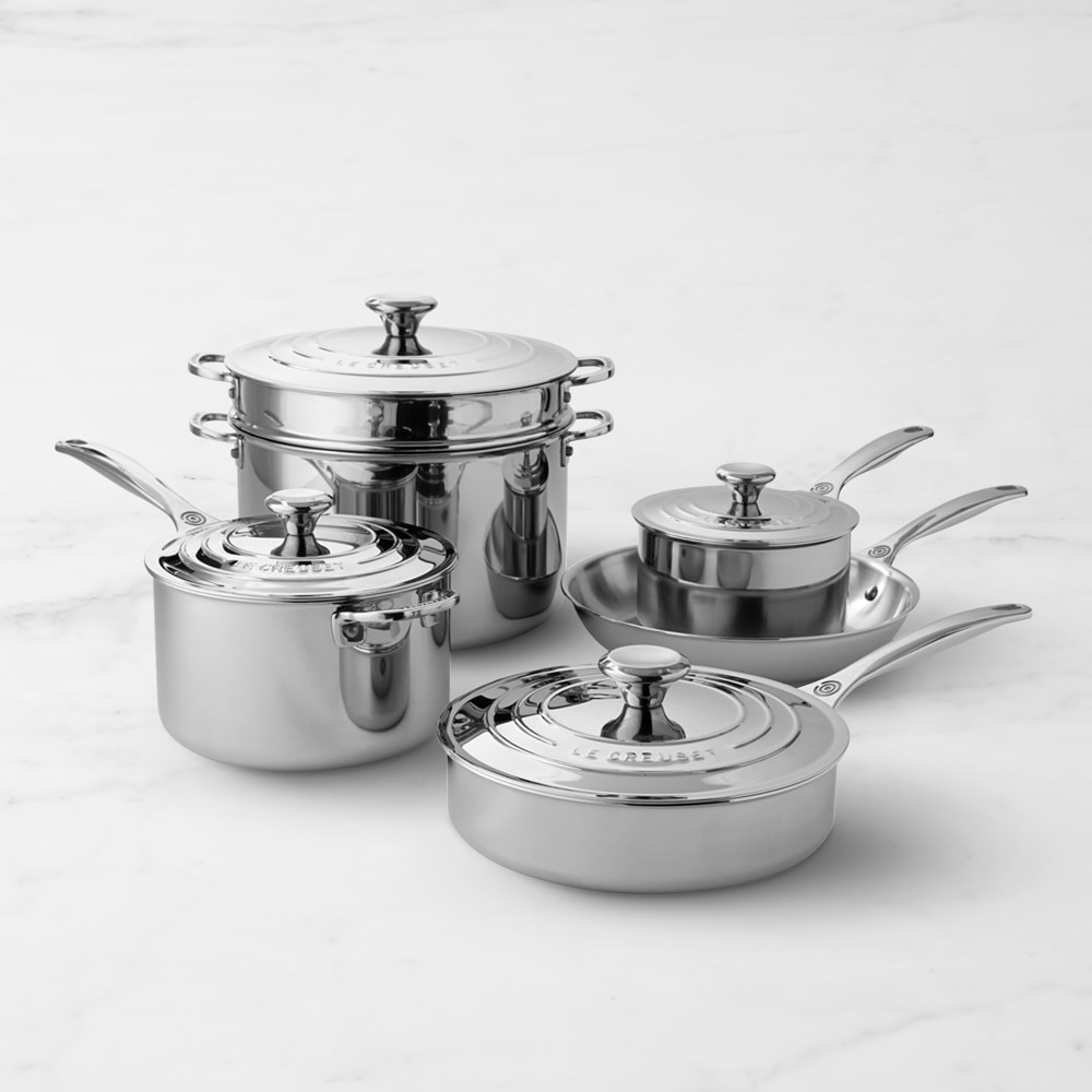 Le Creuset Signature Stainless-Steel 10-Piece Cookware Set | Williams-Sonoma