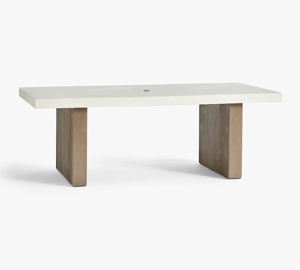 Pomona Concrete &amp; Acacia Rectangular Outdoor Dining Table (86") | Pottery Barn (US)