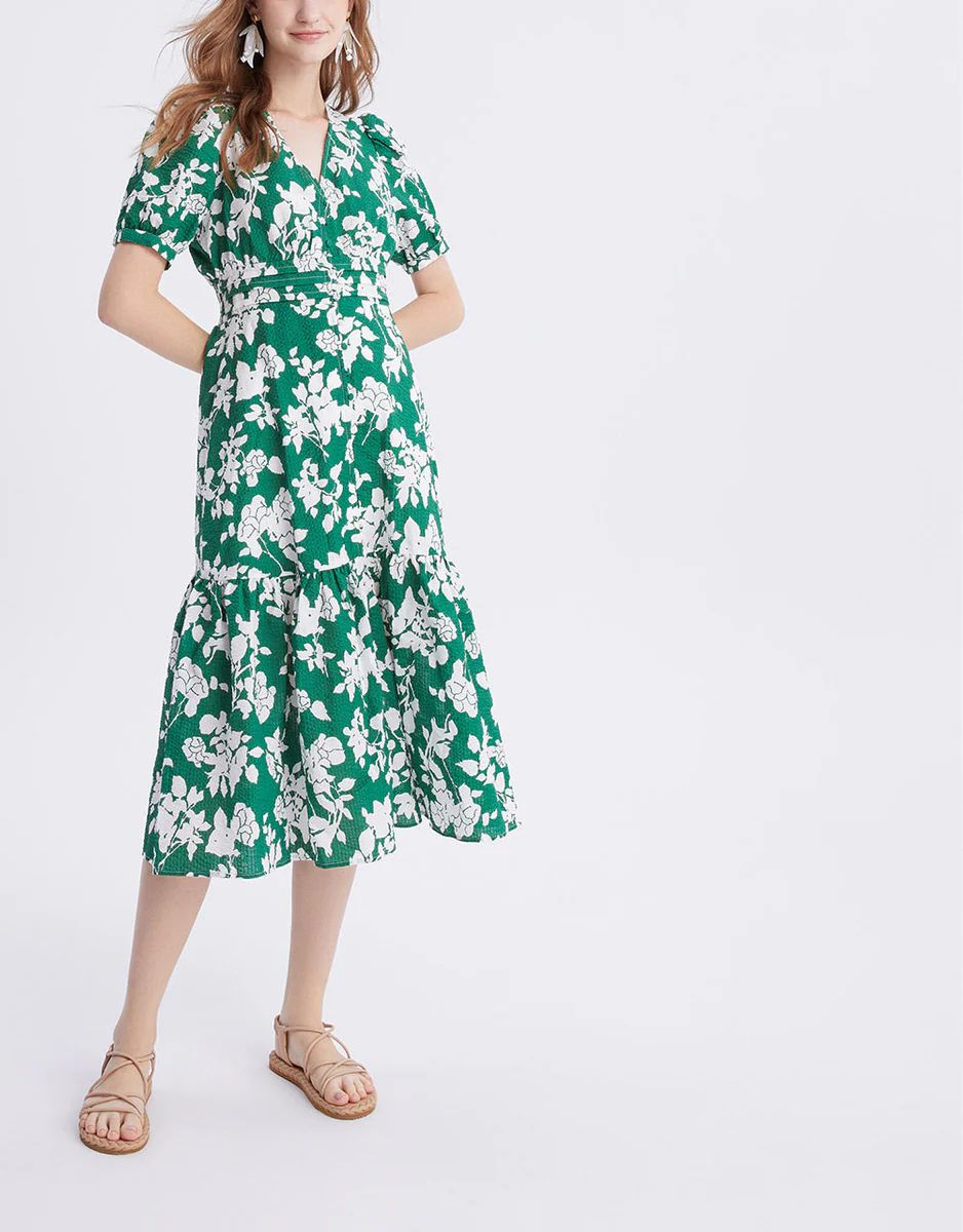 Floral Print Puff Sleeve Ruffle Hem Dress | Urban Revivo