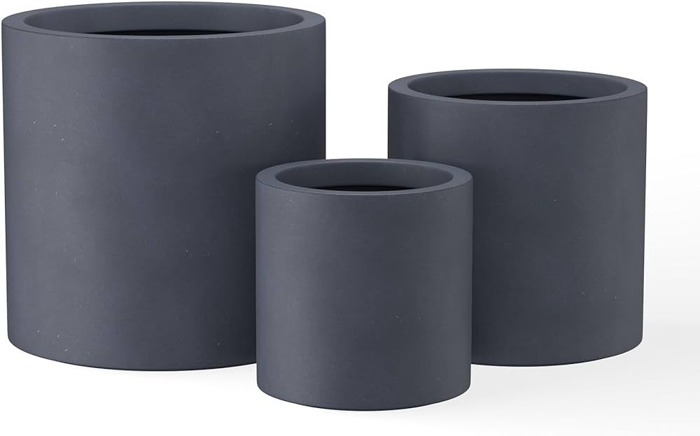 Kante 9.8",12.6",15.7" Dia Round Concrete Planter Set of 3, Modern Style Large Cylindrical Plant ... | Amazon (US)