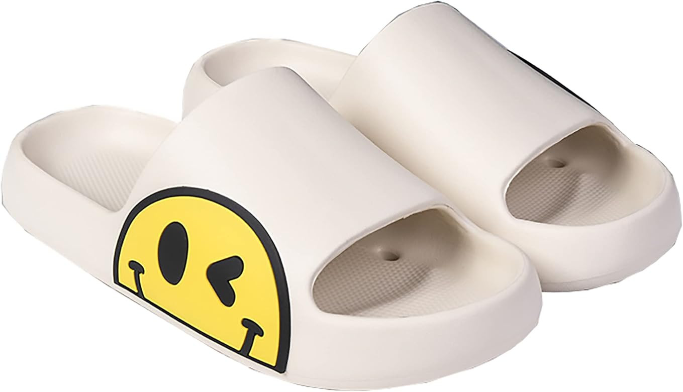 Happy Face Sandals Couples Beach Water Shoes Home Bathing Non-slip Slippers for Women and Men | Amazon (US)