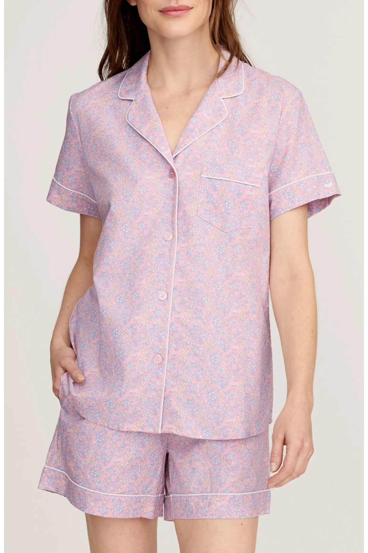 Brushed Cotton Twill Short Pajamas (Women) | Nordstrom | Nordstrom
