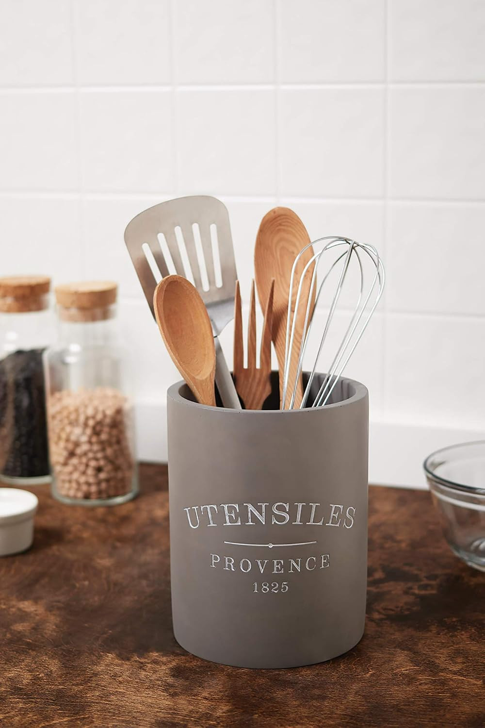 Fox Run Concrete Utensil Crock or Flower Vase, Large, Gray | Amazon (US)