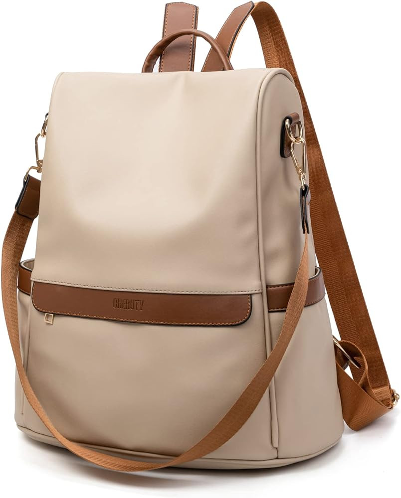 CHERUTY Women Backpack Purse PU Leather Anti-theft Casual Shoulder Bag Fashion Ladies Satchel Bag... | Amazon (US)