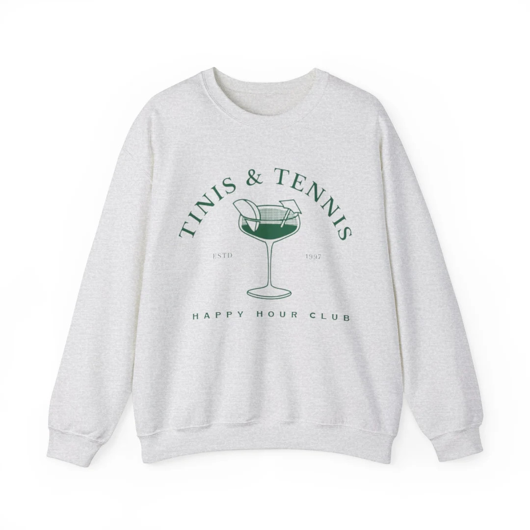 Tinis and Tennis Sweatshirt, Martini Lovers Crewneck, Tennis Players Gift - Etsy | Etsy (US)