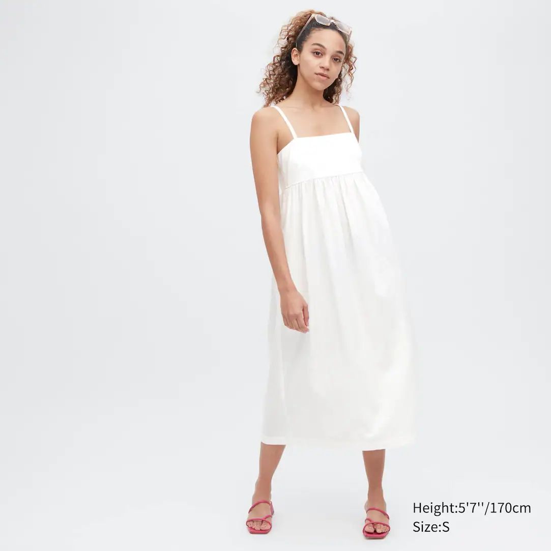 Linen Blend Gathered Camisole Dress | UNIQLO (UK)