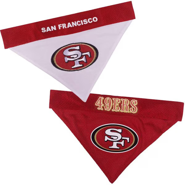 PETS FIRST NFL San Francisco 49Ers Reversible Dog & Cat Bandana, XX-Large - Chewy.com | Chewy