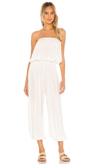 Seychelle Strapless Pleated Jumpsuit in Bone | Revolve Clothing (Global)