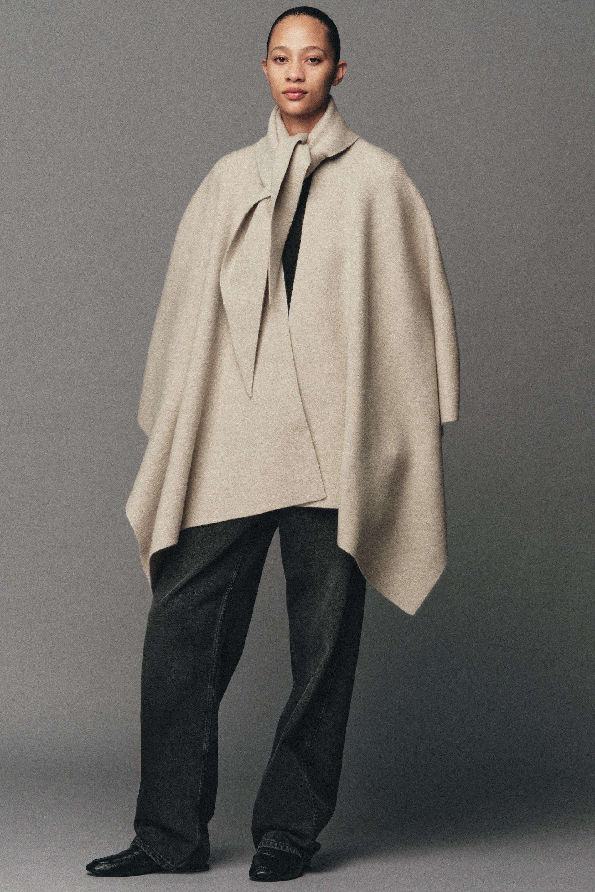 Zara - Bandana Knit Cape - Ice - M - Woman | Zara US