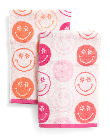 Set Of 2 Smiley Hand Towels | Marshalls