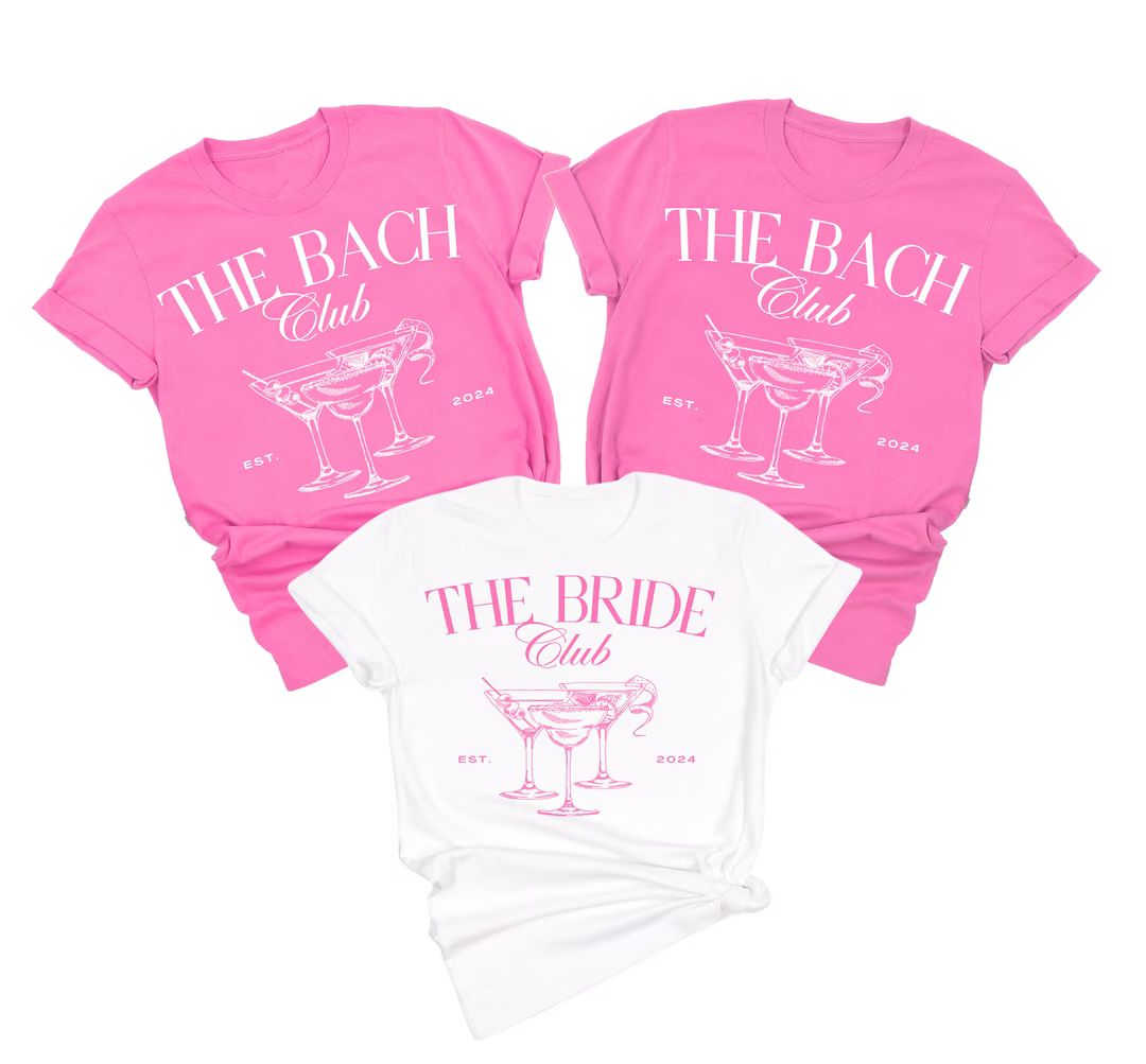 The Bach Club, Bachelorette Party Shirts, 2024 Bachelorette Shirts, Custom Bach, Luxury Bachelore... | Etsy (US)