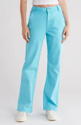 AFRM Fez High Waist Utility Straight Leg Jeans | Nordstromrack | Nordstrom Rack