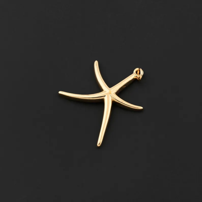 Gold Filled Sea Star Pendant with Minimalist Design for Ocean Style Jewelry Projects 27x31mm | Etsy (Global)