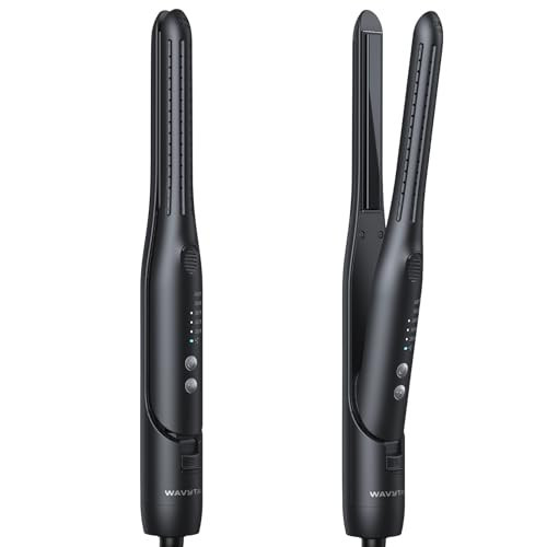 Wavytalk 0.65" Pencil Flat Iron, Cool Curl Pencil, Small Airflow Styler and Straightener for Short Hair, Pixie Cut and Edges, Curling Iron for Short Hair with 360º Cool Airflow, Black | Amazon (US)
