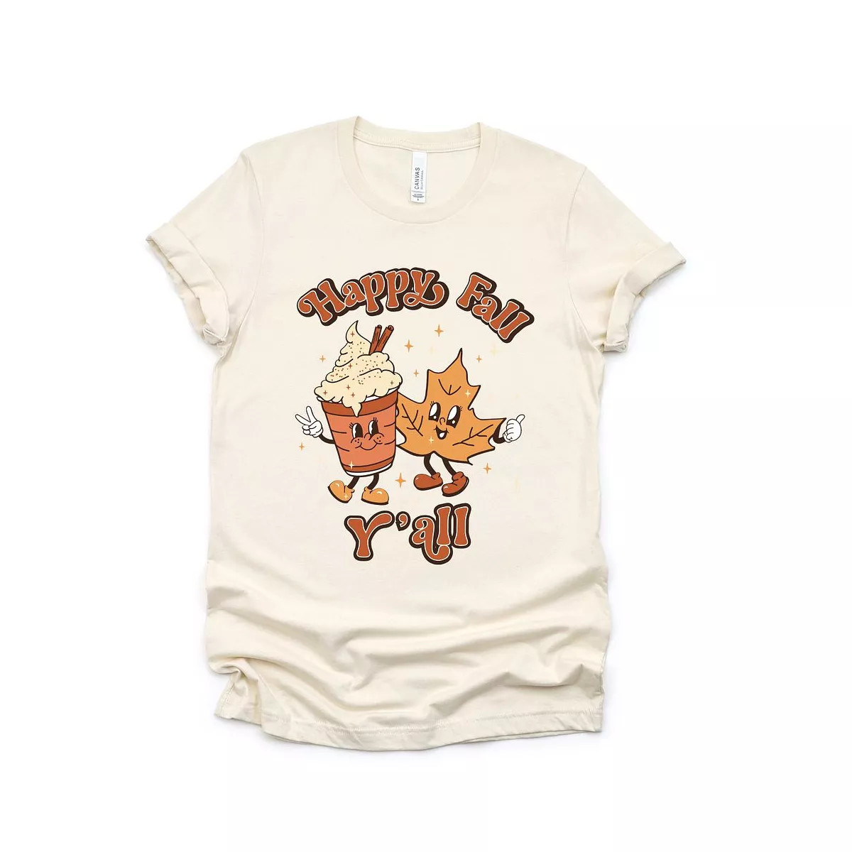 Simply Sage Market Women's Retro Happy Fall Y'all Leaf Short Sleeve Graphic Tee | Target