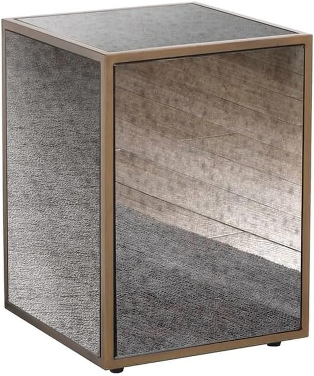 Lana Antique Brass Mirrored Glass Side Table by Inspire Me Home Decor | Amazon (US)