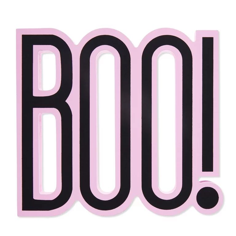 Halloween Purple/Black MDF "BOO!" Sign Tabletop Decoration, 6.63 in x 1 in x 6 in, by Way To Cele... | Walmart (US)